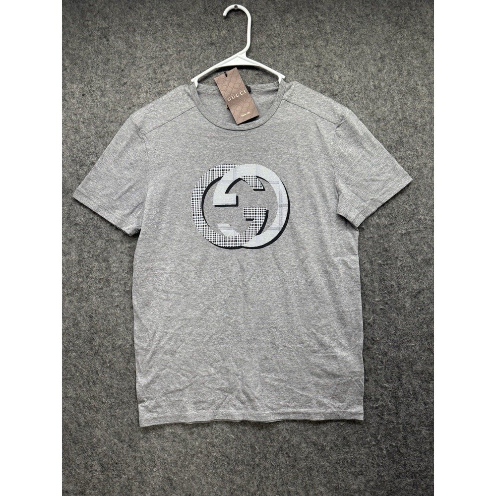 Gucci GG Logo Gray T-Shirt Mens Medium Made In Italy NWT Luxury